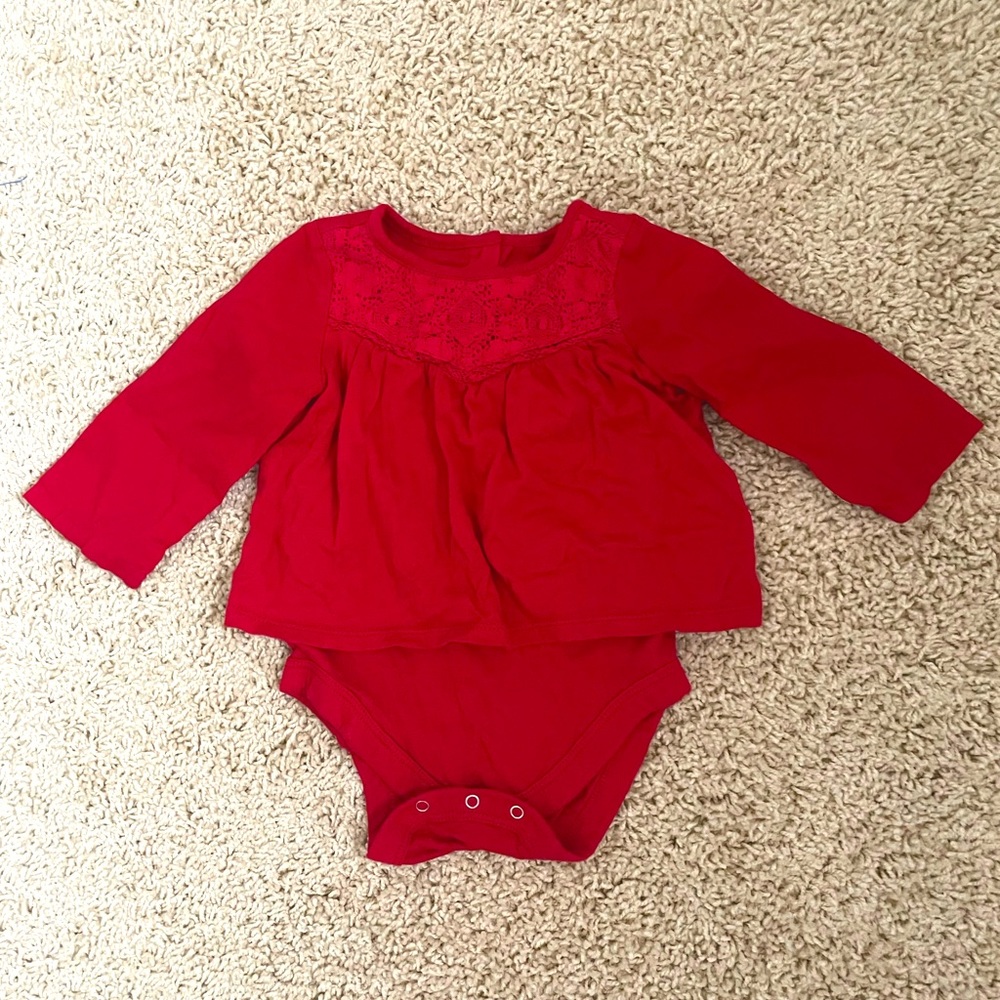 Red baby Gap dress 3-6m